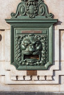 Ornate metal post box at Main Post Office building