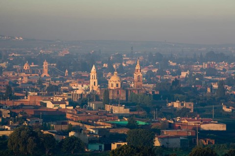 Town of Cholula in the early morning light