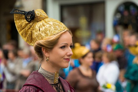 Woman with a golden headdress