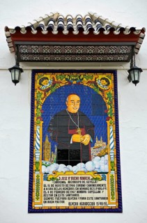 Memorial plaque to Archbishop Bueno Monreal at the Santuario de Nuestra Senora de los Remedios
