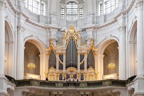 Church organ by Gottfried Silbermann in the Catholic Hofkirche