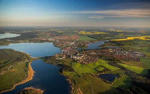 Waren with Feisnecker See Lake and Binnenmuritz Lake