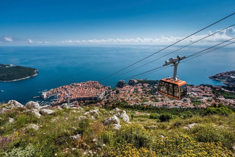 Cable car from Mount Srd to the historic centre