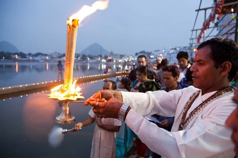 Brahmin conducting a religious ceremony