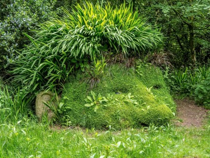 Figure made of plants in the Lost Gardens of Heligan