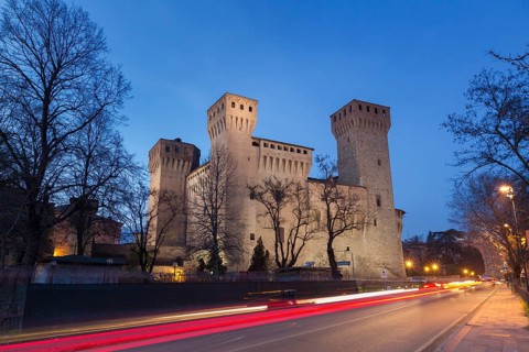 Vignola castle at dusk