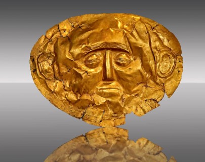 16th century BC gold death mask from Grave IV