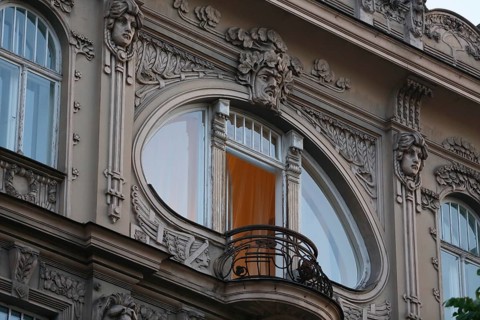 Art Nouveau facade of the house Eliza iela 10a or Elizabeth Street 10a