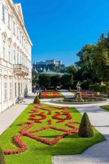 Mirabell Palace and gardens with the Pegasus fountain