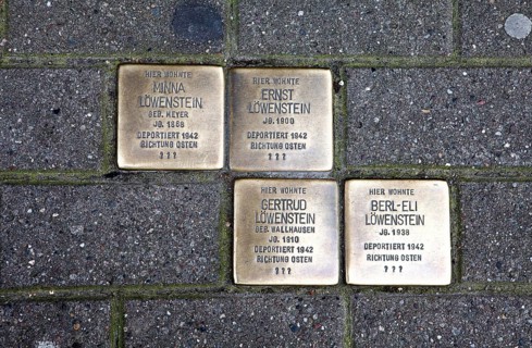 Stolpersteine memorials for deported Jews