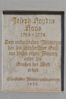 Memorial plaque at the Haydn House