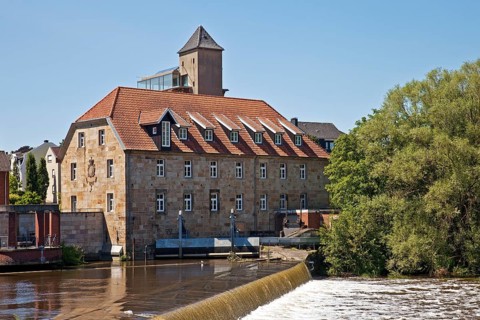 Emswehr weir with the baroque mill
