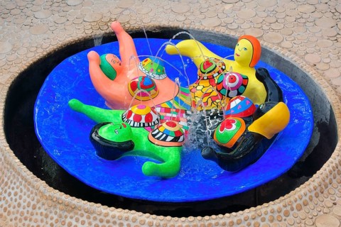 Colorful fountain in the Giardino dei Tarocchi or Garden of the Tarot