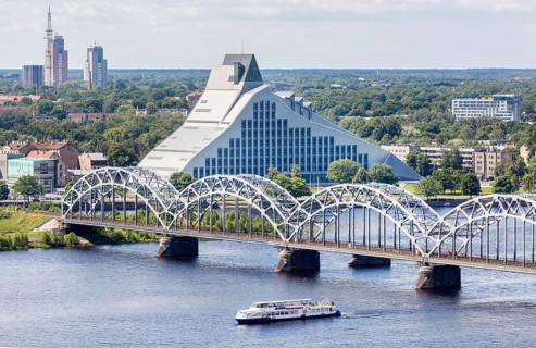 National Library of Latvia and the Railway Bridge