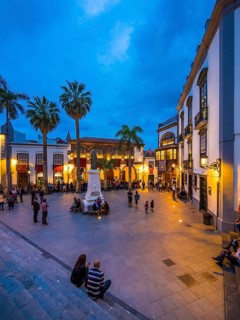 View from the church Iglesia Matriz de El Salvador onto the Plaza de Espana