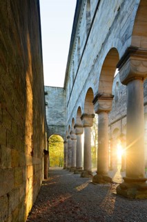 Sunrise in the ruins of the monastery church of Paulinzella