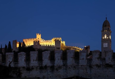 Medieval city walls and the Castle of Soave