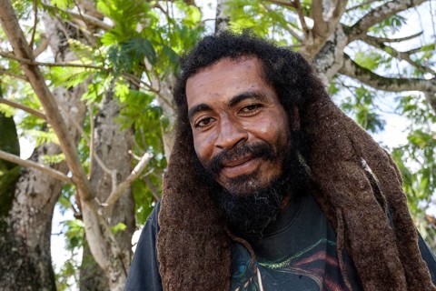 Local man with rasta hair