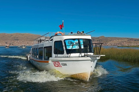 Sightseeing boat on Lake Titicaca