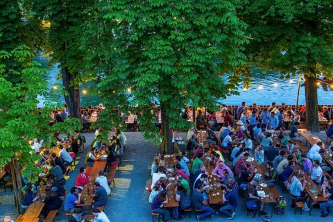 Neckarmuller beer garden on the Neckar River