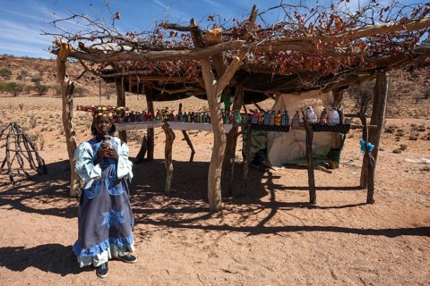 Namibian Herero girl in typical dress