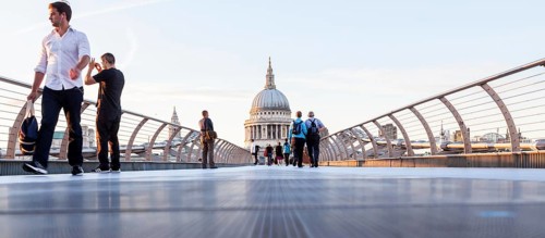 Millennium Bridge with St Paul's Cathedral