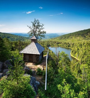 View of Rachel Chapel with Rachel Lake