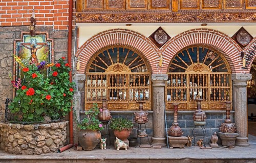 Decorated facade of a house