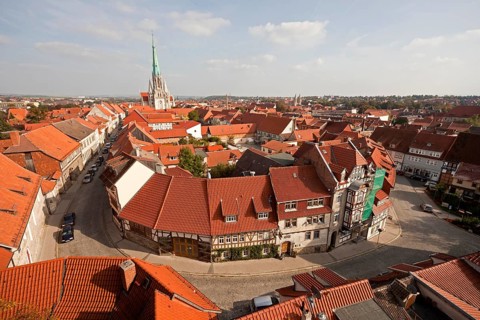 Cityscape and Marienkirche Church in Muhlhausen