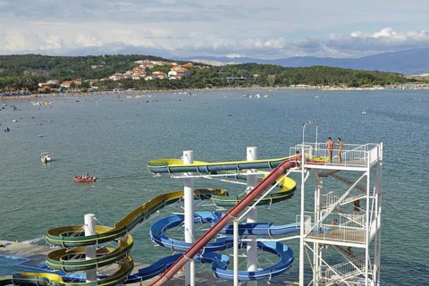Water slide on San Marino beach
