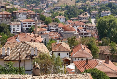 Traditional Ottoman Konaks and Kazdagli Mosque or Kazdagli Camii