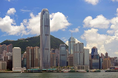 Skyline of Hong Kong Island and Hong Kong River