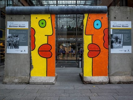 Section of the former Berlin Wall at Potsdamer Platz square