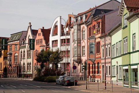 Renovated facades in Muhlhausen
