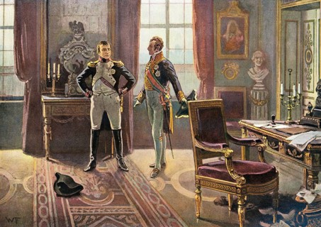 Napoleon with Prince Metternich at the meeting in Dresden on 26 June 1813