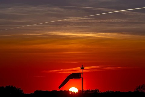 Windsock in the sunset at Muritz Airpark