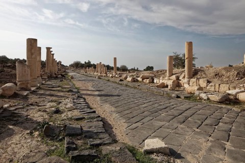 Paved axis road