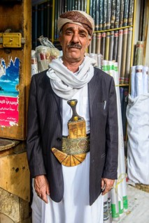 Proud old man with his djambia
