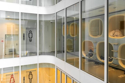 Sleeping capsules in 9hours Hotel
