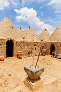 Beehive-shaped mud-brick trulli houses