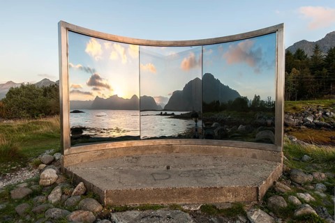 Untitled art installation by the American artist Dan Graham at Artscape Nordland