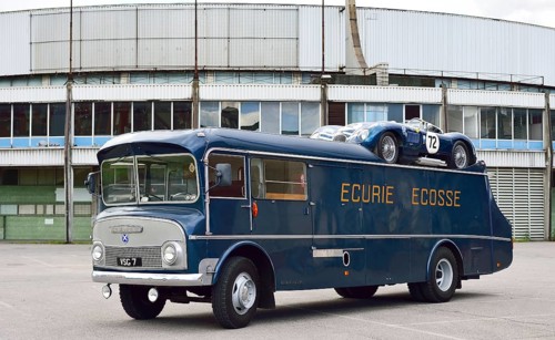Jaguar racing car transporter