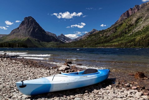 Canoe at Two Medicine Lake