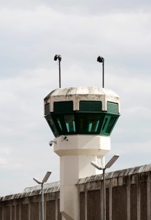 A watchtower of the Jugendstrafanstalt Berlin juvenile prison