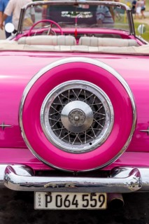 Pink convertible taxi