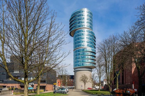 Exzenterhaus office building on a listed bunker