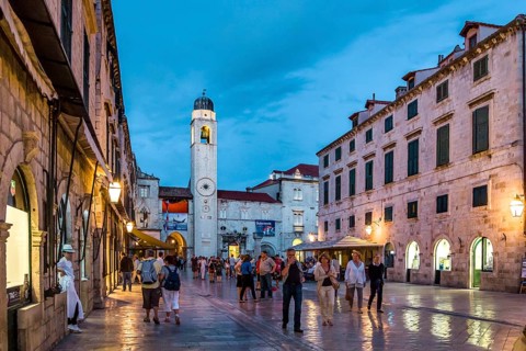 Placa or Stradun and clock tower