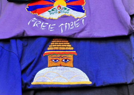 Clothing with witing ""Free Tibet""