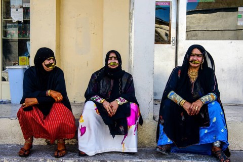 Local traditionally dressed women