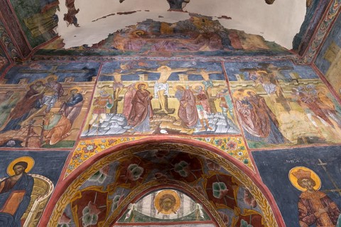 Wall frescoes in the Church of the Exaltation of the Cross